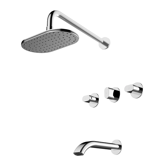 Three-Handle Valve (OFF/Hand Shower/Bathtub)