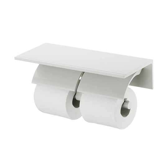 Double Toilet Tissue Holder W/R Corner Shelf (Aluminum W/Anodizing)