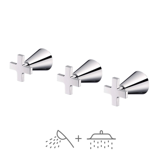 Three-Handle Valve (OFF/Hand Shower/Bathtub)